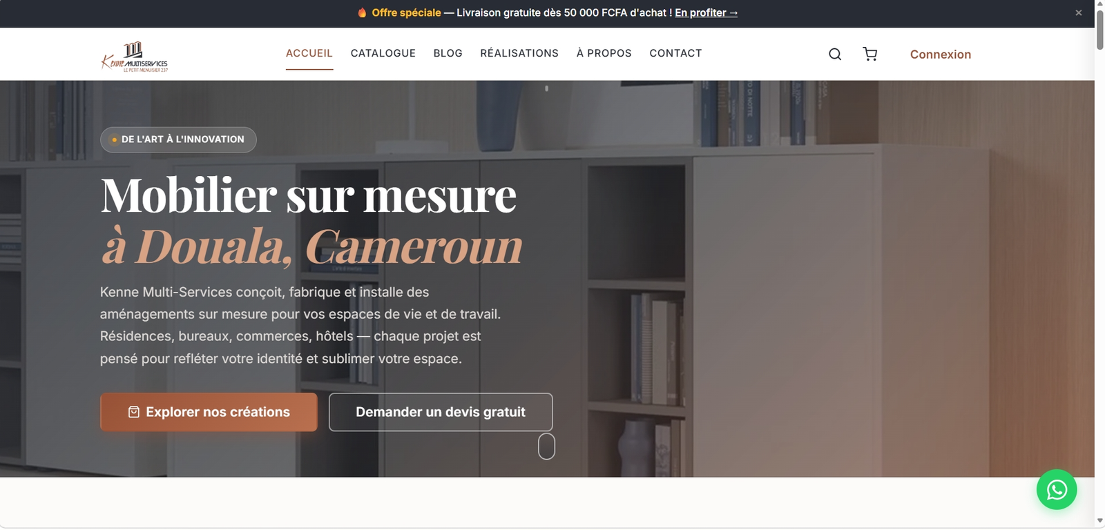 Kenne Multi-Services — aperçu du site