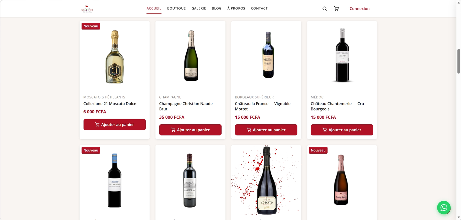 NKS Wine — Catalogue & filtres