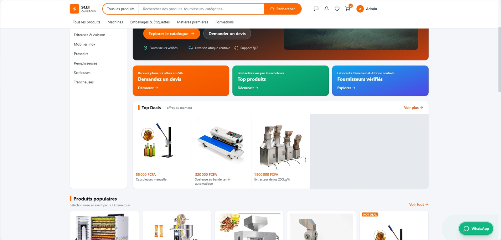 SCEI Cameroun — aperçu du site